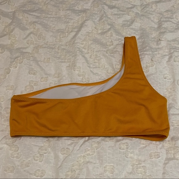 Orange/Yellow One Shoulder Bikini Top - Picture 2 of 2